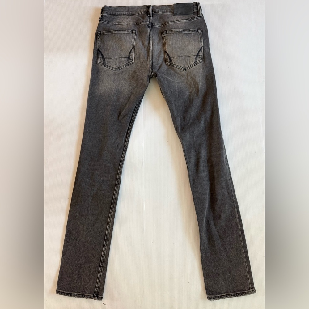 All Saints Jeans Mens 32x33 Black Denim Cigarette Skinny Straight Stretch Work‎ - Picture 8 of 11